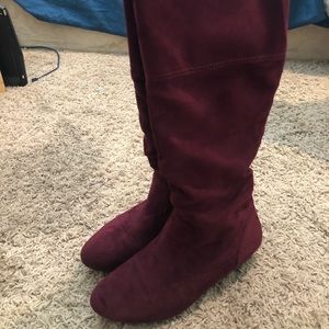 Burgundy boots